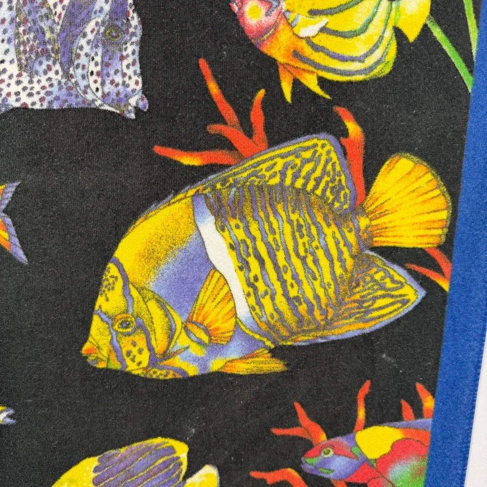 Vtg TerriSol Karsten Beach Towel Aquaria Tropical Fish Ocean‎ 100% Cotton Brazil